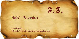 Hohl Bianka névjegykártya